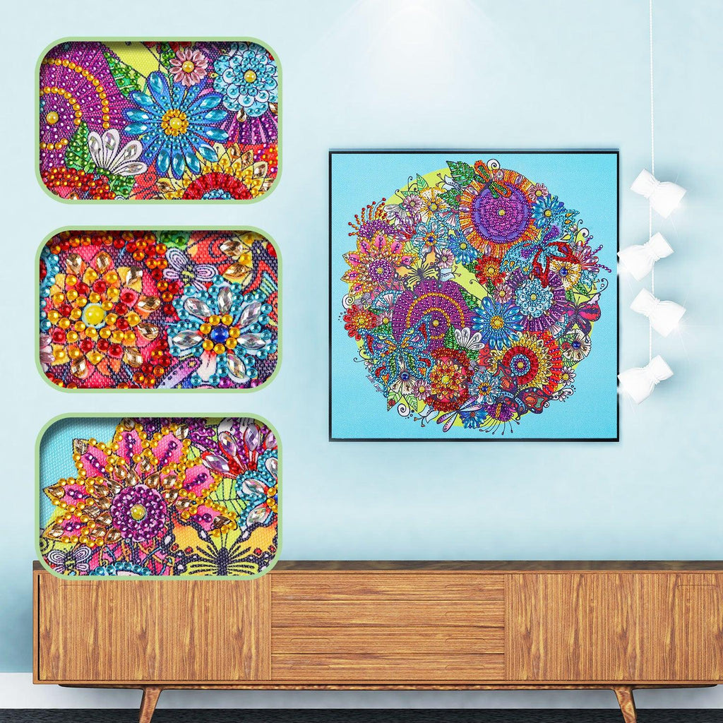Crystal Rhinestone Diamond Painting Kit - Mandala flower - Hibah-Diamond?painting art studio