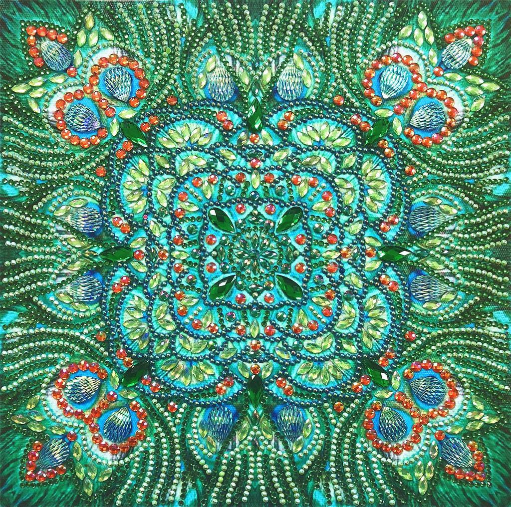 Crystal Rhinestone Diamond Painting Kit - Mandala Green