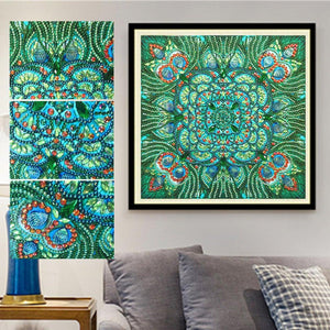 Crystal Rhinestone Diamond Painting Kit - Mandala Green - Hibah-Diamond?painting art studio