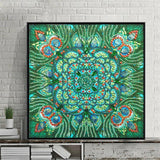 Crystal Rhinestone Diamond Painting Kit - Mandala Green - Hibah-Diamond?painting art studio