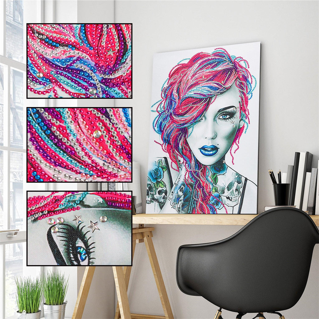 Crystal Rhinestone Diamond Painting Kit - Modern Redhead Beauty