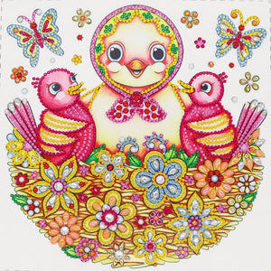 Crystal Rhinestone Diamond Painting Kit - Mother bird and children