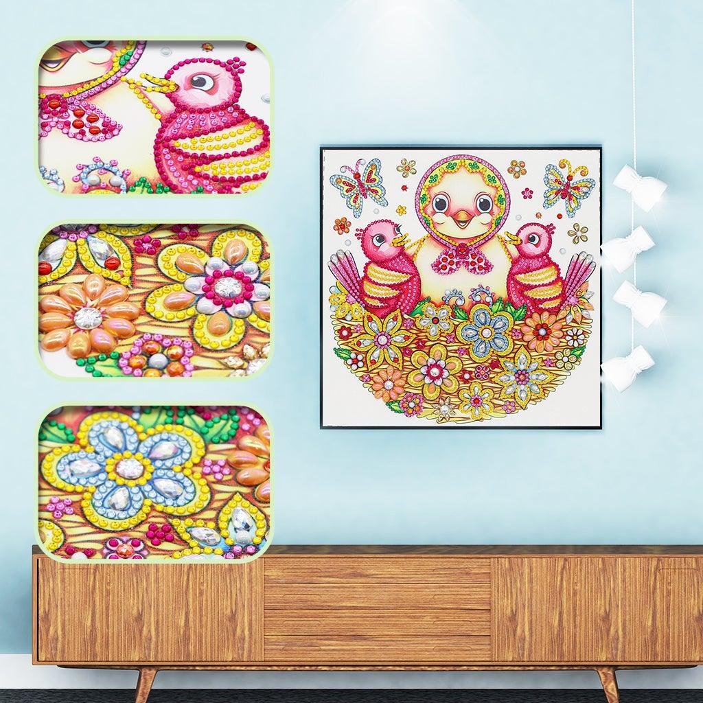 Crystal Rhinestone Diamond Painting Kit - Mother bird and children - Hibah-Diamond?painting art studio