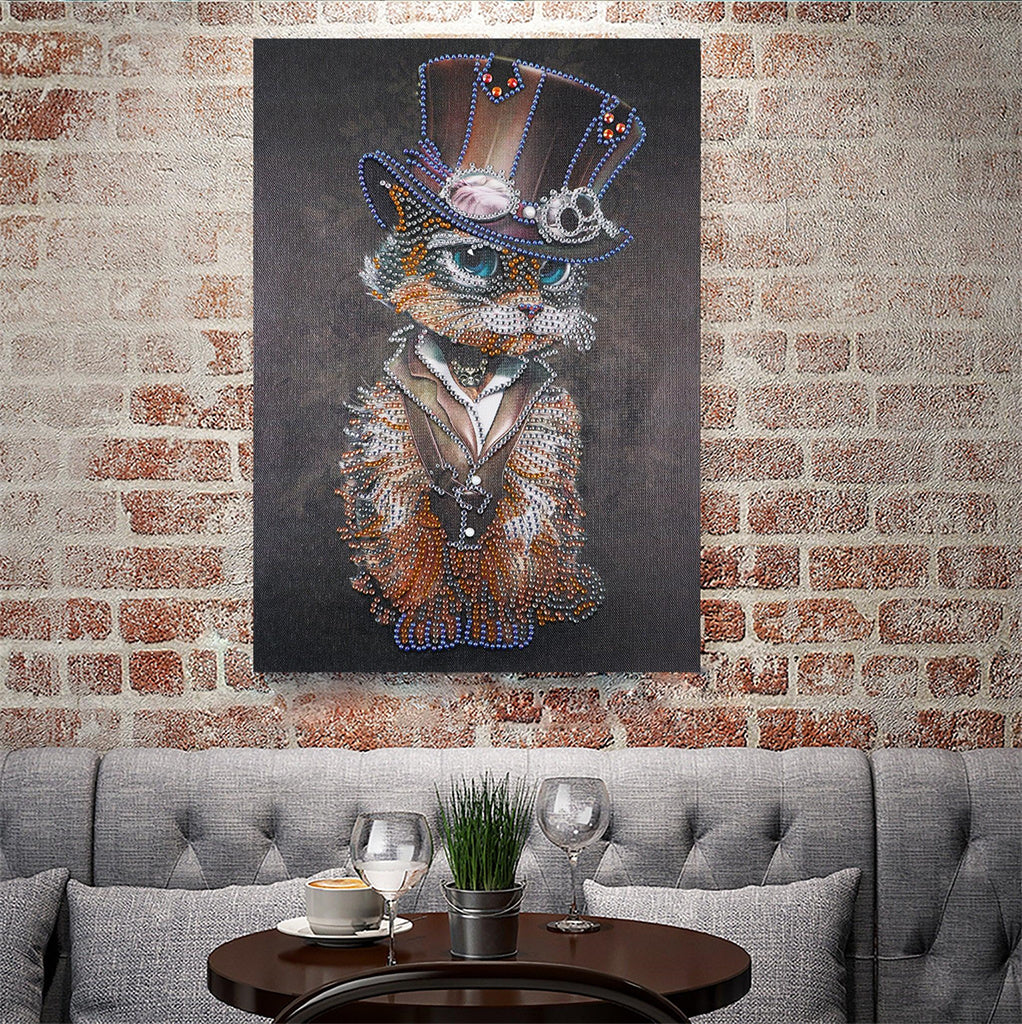 Crystal Rhinestone Diamond Painting Kit - Mr. Animal Cat