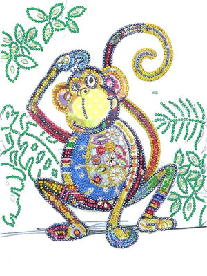 Crystal Rhinestone Diamond Painting Kit - Naughty monkey - Hibah-Diamond?painting art studio