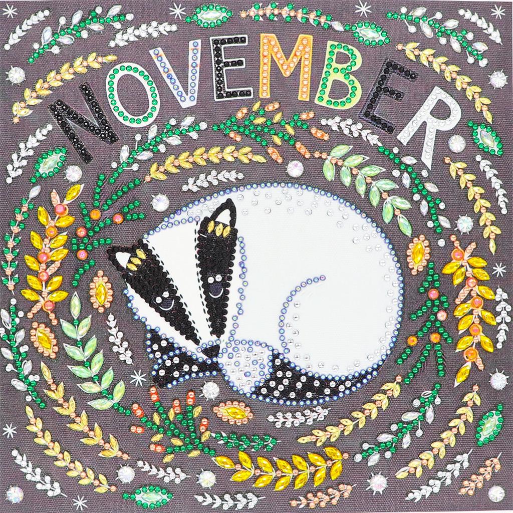 Crystal Rhinestone Diamond Painting Kit - November European badger