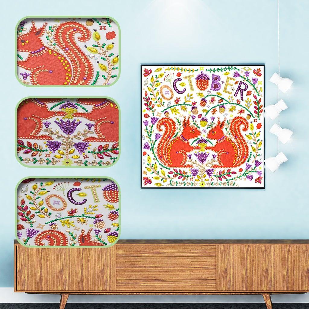 Crystal Rhinestone Diamond Painting Kit - October Squirrel - Hibah-Diamond?painting art studio