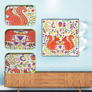 Crystal Rhinestone Diamond Painting Kit - October Squirrel - Hibah-Diamond?painting art studio