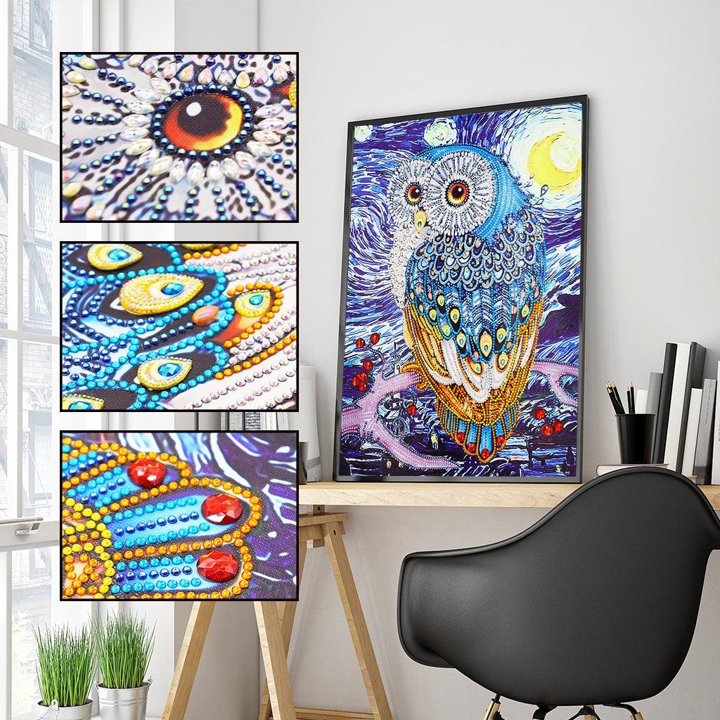 Crystal Rhinestone Diamond Painting Kit - Owl (16x20inch) - Hibah-Diamond painting art studio