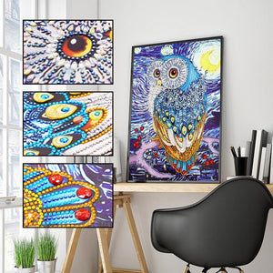 Crystal Rhinestone Diamond Painting Kit - Owl (16x20inch) - Hibah-Diamond painting art studio