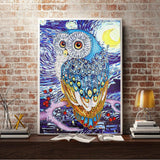 Crystal Rhinestone Diamond Painting Kit - Owl (16x20inch) - Hibah-Diamond painting art studio