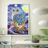 Crystal Rhinestone Diamond Painting Kit - Owl (16x20inch) - Hibah-Diamond painting art studio