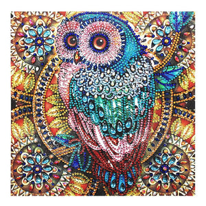 Crystal Rhinestone Diamond Painting Kit - Owl - Hibah-Diamond painting art studio