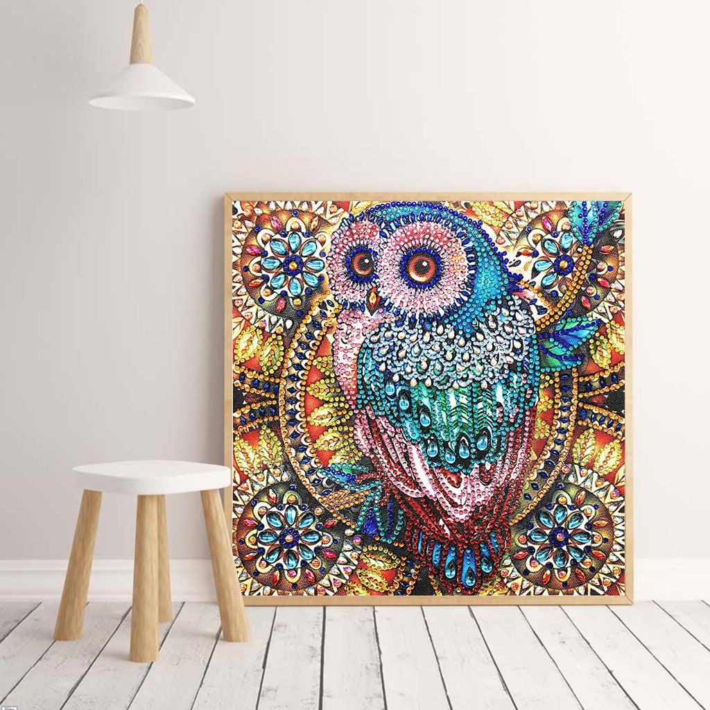 Crystal Rhinestone Diamond Painting Kit - Owl - Hibah-Diamond painting art studio