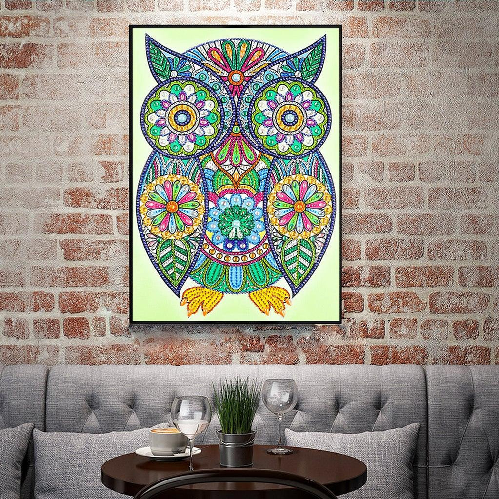 Crystal Rhinestone Diamond Painting Kit - Owl - Hibah-Diamond?painting art studio