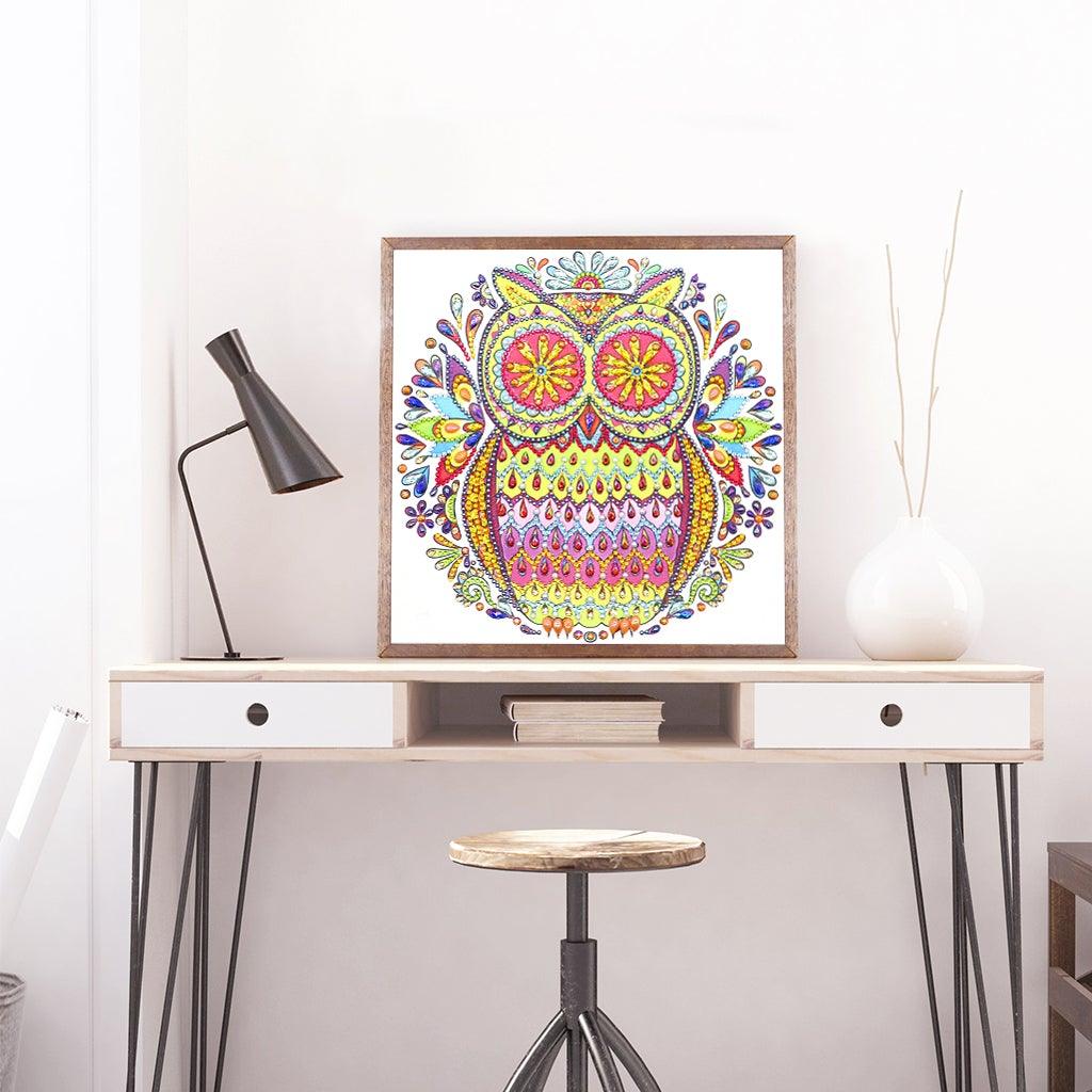 Crystal Rhinestone Diamond Painting Kit - Owl - Hibah-Diamond?painting art studio
