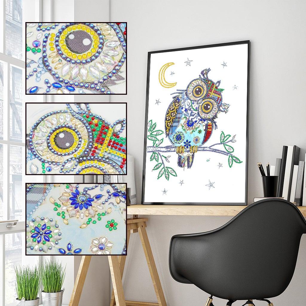 Crystal Rhinestone Diamond Painting Kit - Owl in the night - Hibah-Diamond?painting art studio