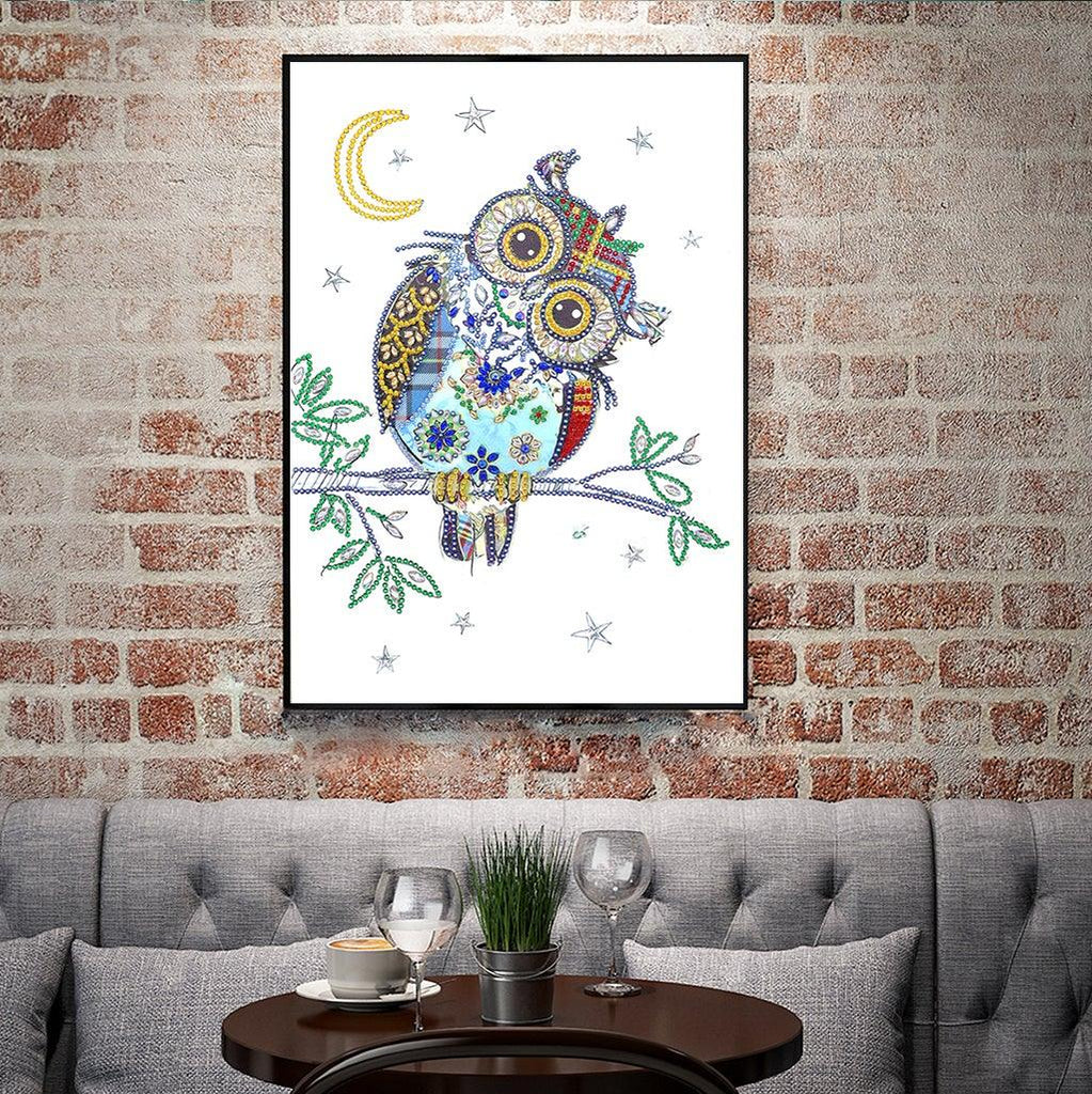 Crystal Rhinestone Diamond Painting Kit - Owl in the night - Hibah-Diamond?painting art studio