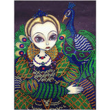 Crystal Rhinestone Diamond Painting Kit - Peacock and Girl