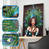 Crystal Rhinestone Diamond Painting Kit - Peacock Dress Beauty - Hibah-Diamond painting art studio
