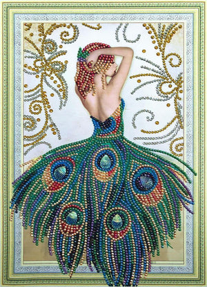 Crystal Rhinestone Diamond Painting Kit - Peacock girl