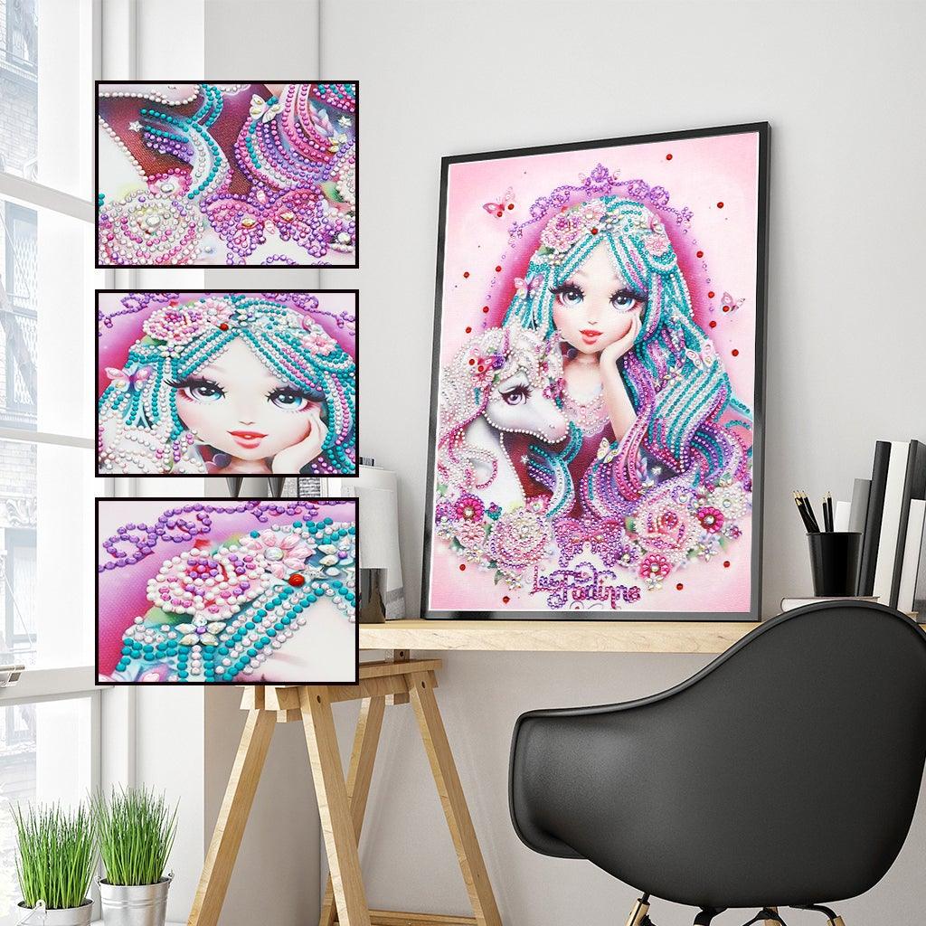 Crystal Rhinestone Diamond Painting Kit | Pretty girl and unicorn - Hibah-Diamond?painting art studio
