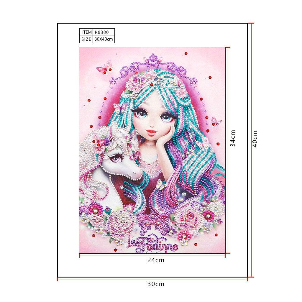 Crystal Rhinestone Diamond Painting Kit | Pretty girl and unicorn - Hibah-Diamond?painting art studio