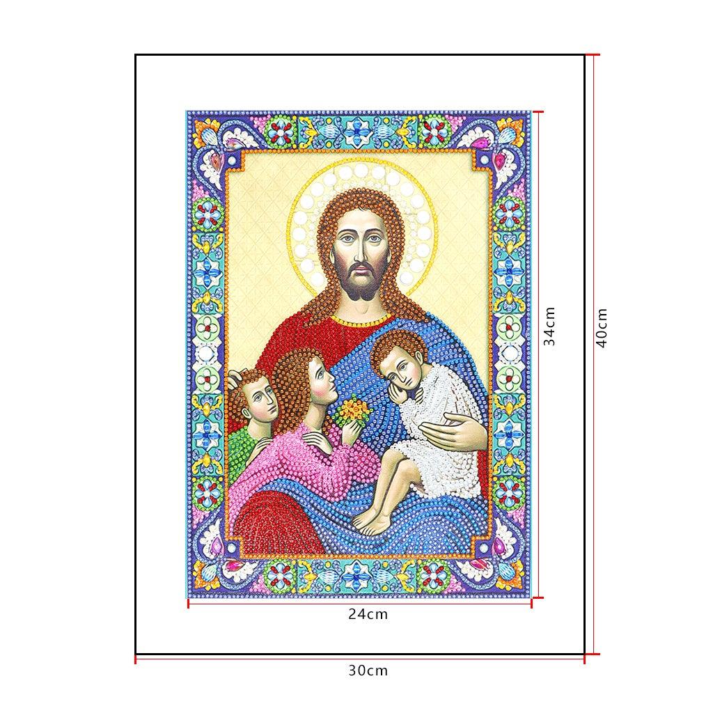 Crystal Rhinestone Diamond Painting Kit | Religious Figure Jesus and Child - Hibah-Diamond painting art studio