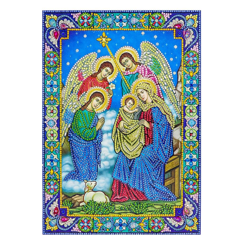 Crystal Rhinestone diamond painting kit | religious figures Virgin and Jesus - Hibah-Diamond painting art studio