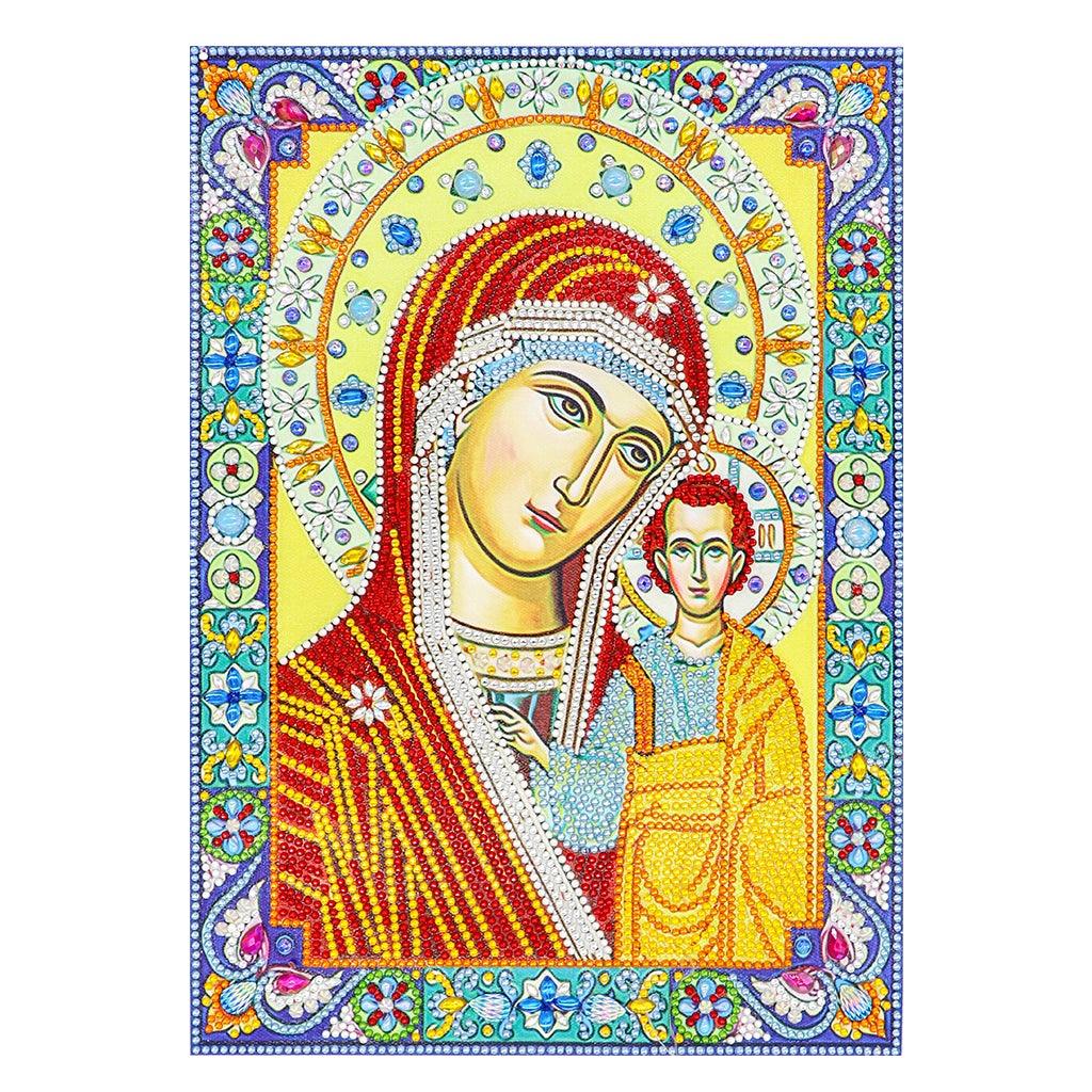 Crystal Rhinestone diamond painting kit | religious figures Virgin and Jesus - Hibah-Diamond painting art studio