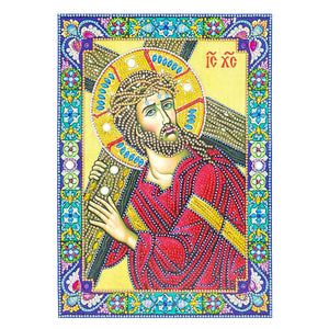Crystal Rhinestone diamond painting kit | religious figures Virgin and Jesus - Hibah-Diamond painting art studio