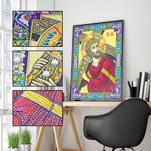 Crystal Rhinestone diamond painting kit | religious figures Virgin and Jesus - Hibah-Diamond painting art studio