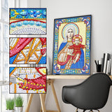 Crystal Rhinestone diamond painting kit - religious figures Virgin and Jesus - Hibah-Diamond painting art studio