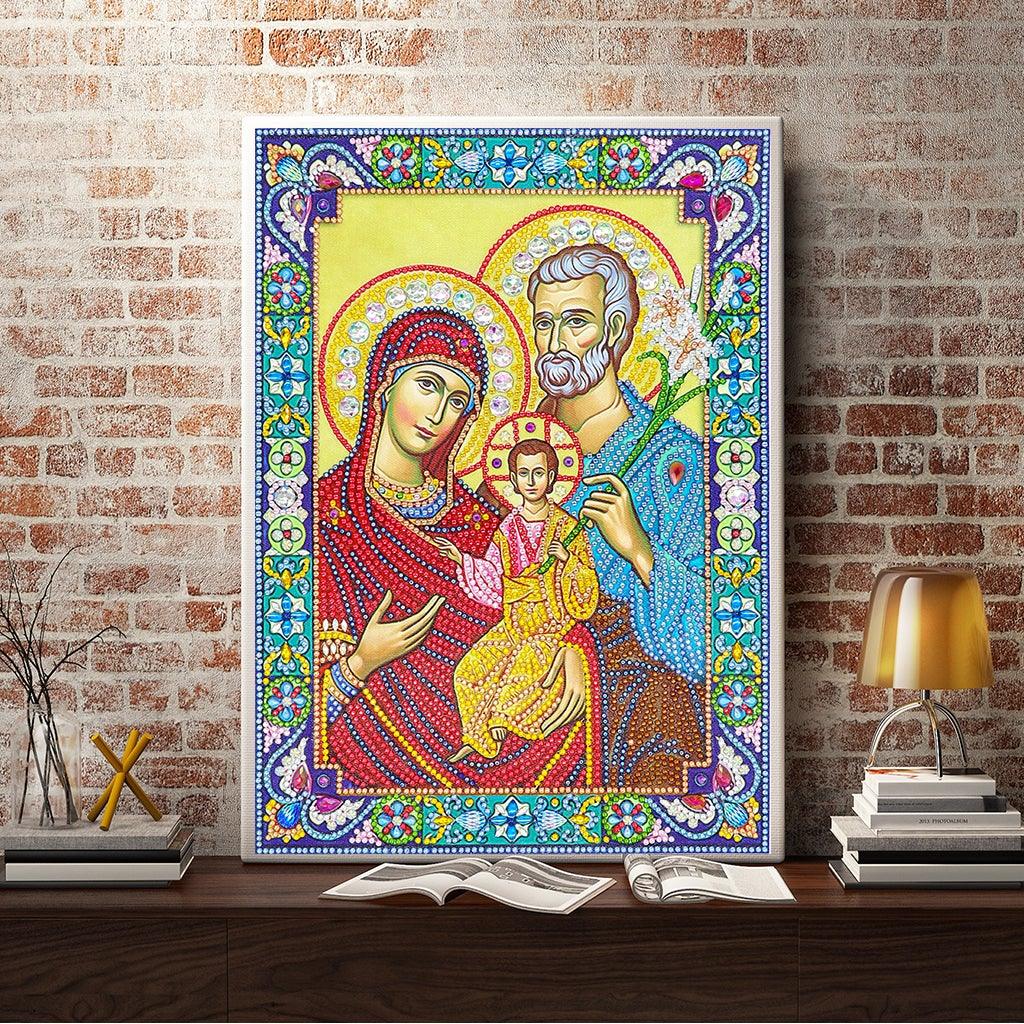 Crystal Rhinestone diamond painting kit | religious figures Virgin and Jesus - Hibah-Diamond painting art studio