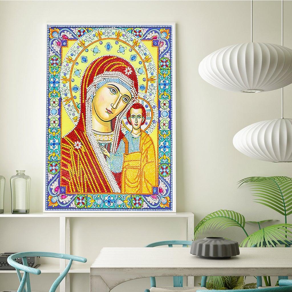Crystal Rhinestone diamond painting kit | religious figures Virgin and Jesus - Hibah-Diamond painting art studio