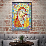 Crystal Rhinestone diamond painting kit | religious figures Virgin and Jesus - Hibah-Diamond painting art studio