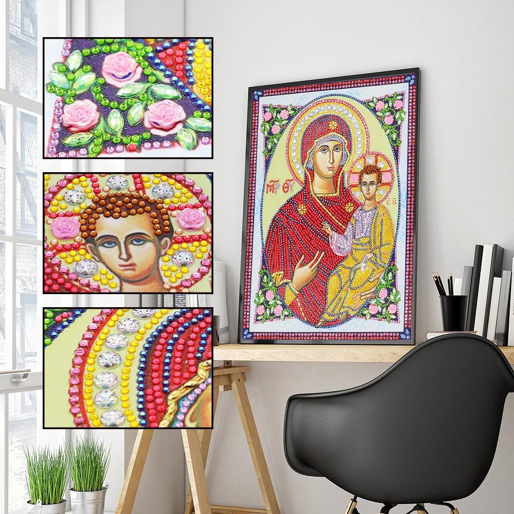 Crystal Rhinestone Diamond Painting Kit - Religious Madonna and Jesus - Hibah-Diamond painting art studio