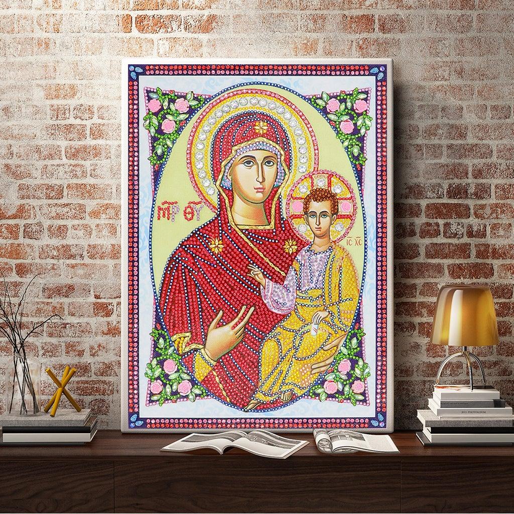 Crystal Rhinestone Diamond Painting Kit - Religious Madonna and Jesus - Hibah-Diamond painting art studio