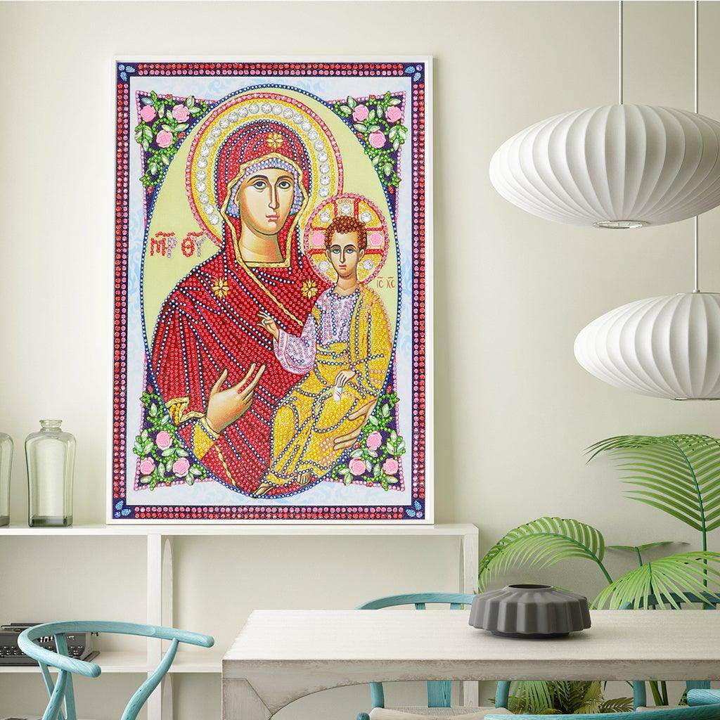 Crystal Rhinestone Diamond Painting Kit - Religious Madonna and Jesus - Hibah-Diamond painting art studio
