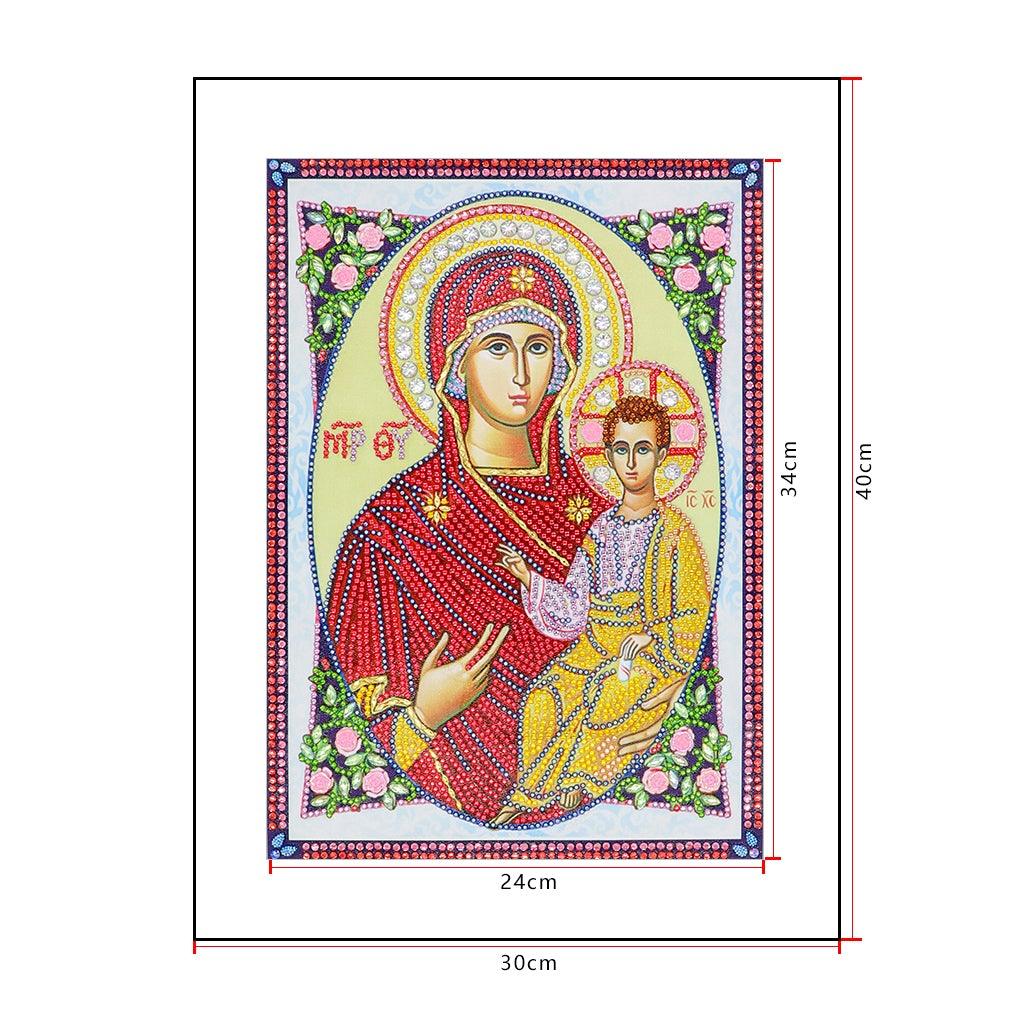 Crystal Rhinestone Diamond Painting Kit - Religious Madonna and Jesus - Hibah-Diamond painting art studio