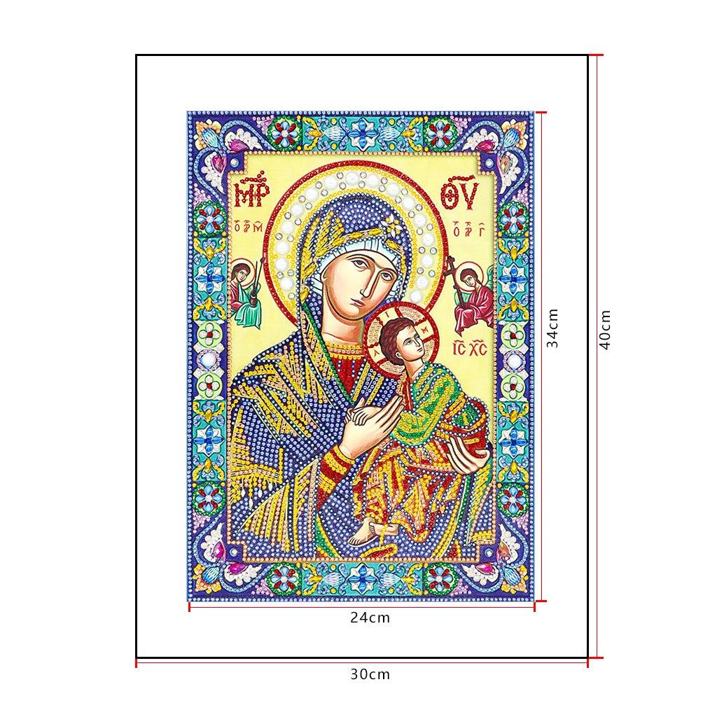 Crystal Rhinestone Diamond Painting Kit - Religious Madonna and Jesus - Hibah-Diamond painting art studio