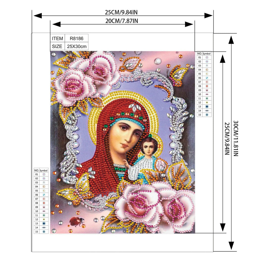 Crystal Rhinestone Diamond Painting Kit - Religious Mary and Jesus - Hibah-Diamond?painting art studio