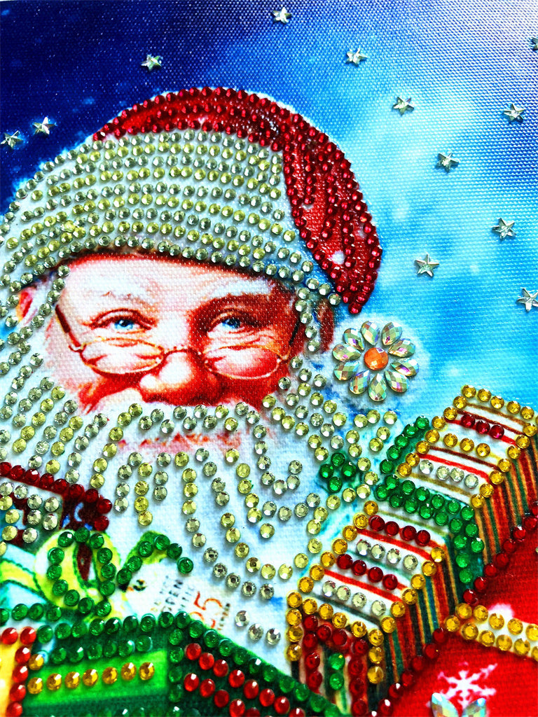 Crystal Rhinestone Diamond Painting Kit - Santa Claus holding gifts