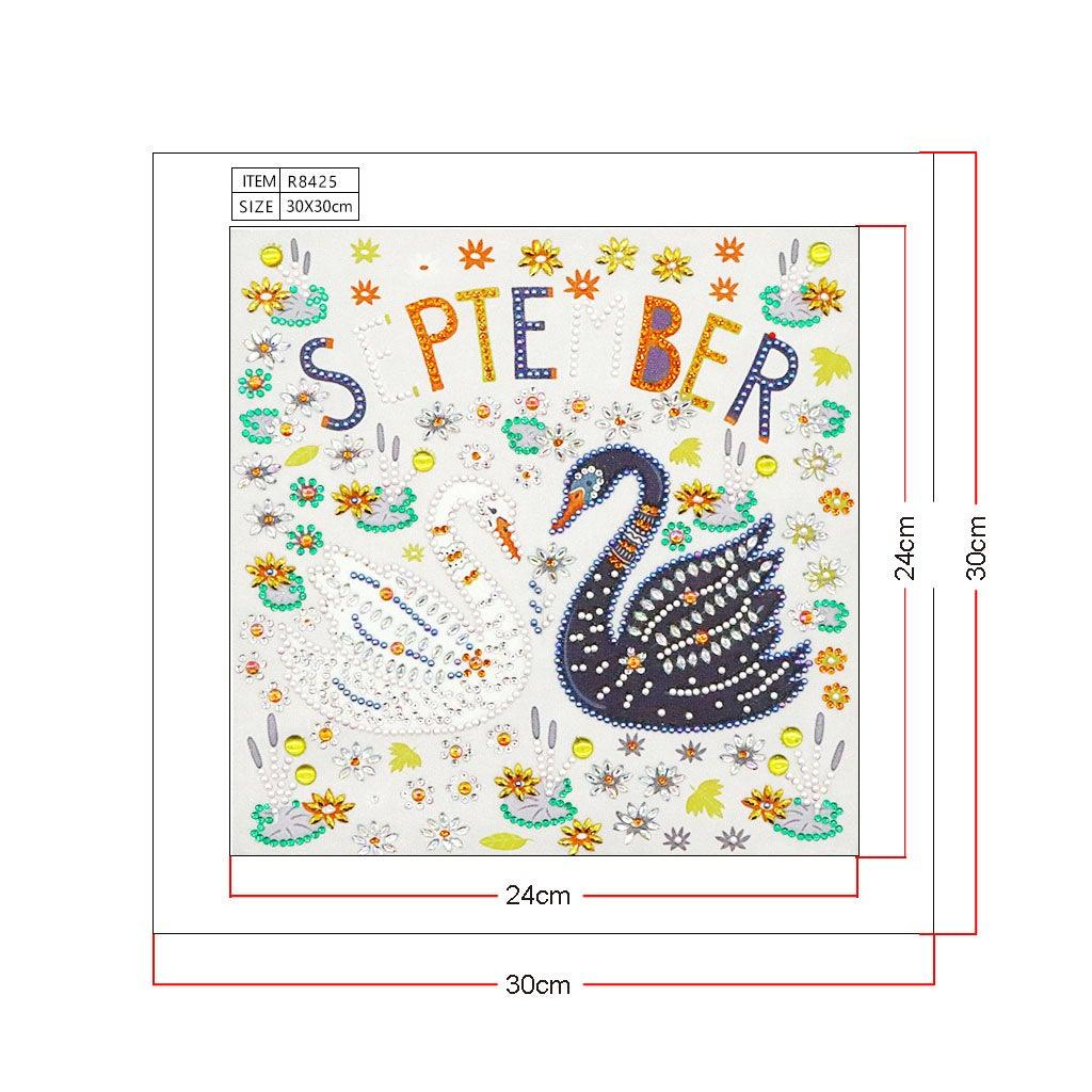 Crystal Rhinestone Diamond Painting Kit | September swan - Hibah-Diamond?painting art studio