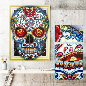 Crystal Rhinestone Diamond Painting Kit | Skull - Hibah-Diamond?painting art studio