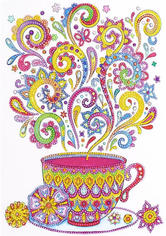 Crystal Rhinestone Diamond Painting Kit - Steaming tea
