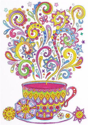 Crystal Rhinestone Diamond Painting Kit - Steaming tea