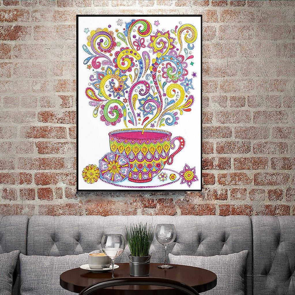 Crystal Rhinestone Diamond Painting Kit | Steaming tea - Hibah-Diamond?painting art studio