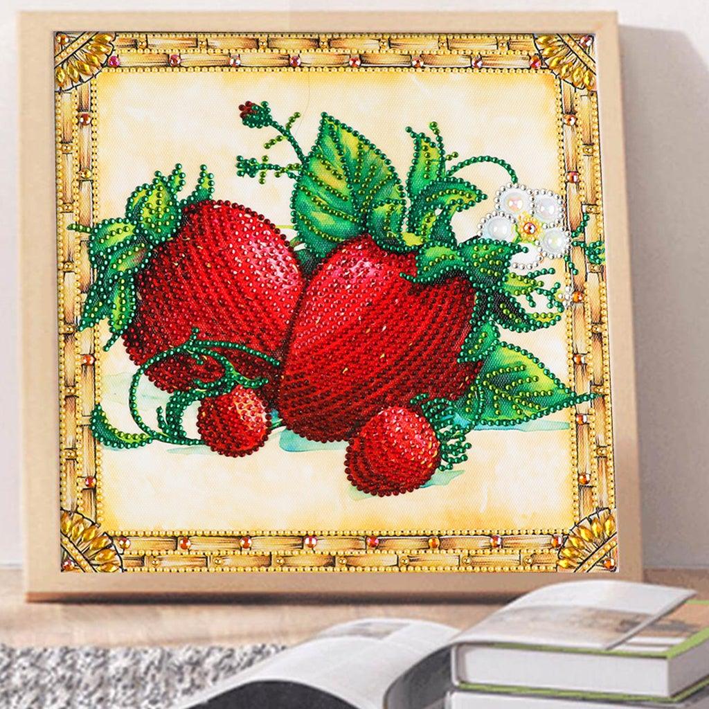 Crystal Rhinestone Diamond Painting Kit | Strawberry - Hibah-Diamond?painting art studio