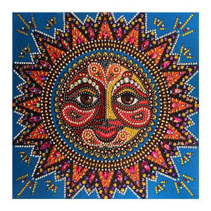 Crystal Rhinestone Diamond Painting Kit | Sun Smiley - Hibah-Diamond painting art studio